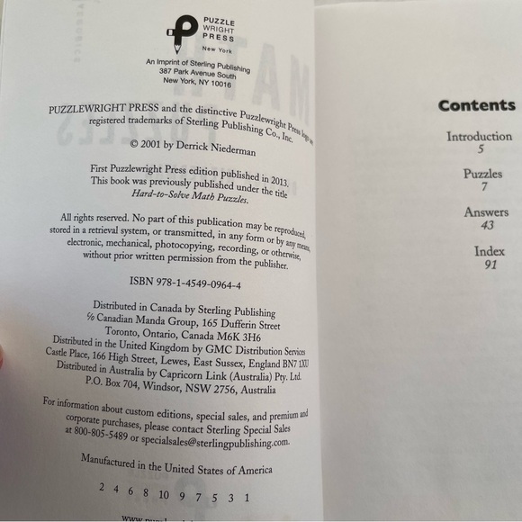 Brain Aerobics Math Puzzles Paperback By Derrick Niederman - Picture 4 of 7